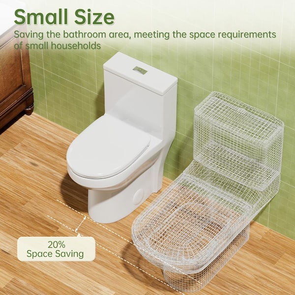 Simple Project One-Piece 0.8/1.28 GPF Dual Flush, Elongated Toilet, in  Gloss White, Seat Included HD-US-OT-2-03 - The Home Depot