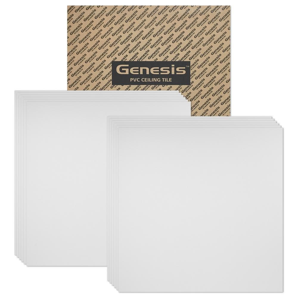 Waterproof Designer Series 23.75'' L x 23.75'' W Smooth Vinyl Drop-In Ceiling Tile In White