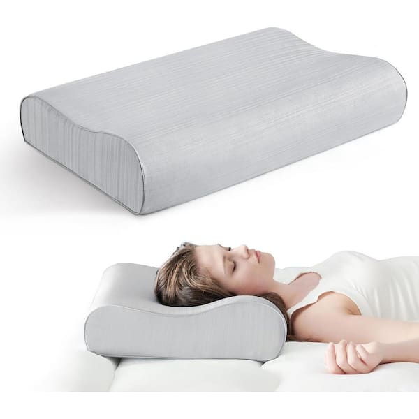 Cervical Neck Memory Foam Pillow for Sleeping Grey YYCP29WPRB The Home Depot