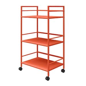 Cache 3-Tier Rolling Metal Cart in Orange
