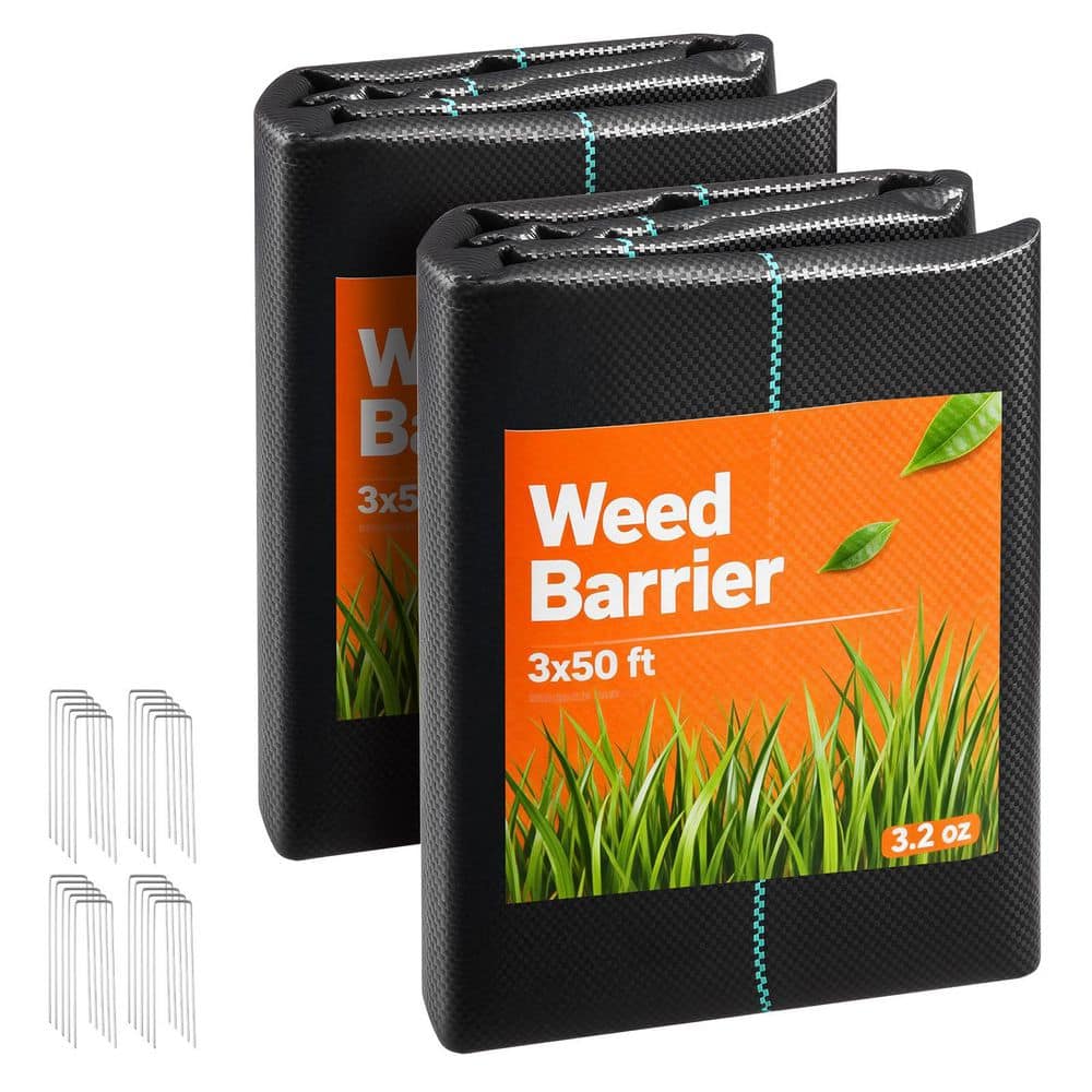 Weed Barrier Fabric Heavy Duty, 2 Packs 3 x 50 ft. 3.2 oz. Weed Blocker Fabric, Woven Landscape Fabrics, Garden Fabrics price history on PriceWatchPro
