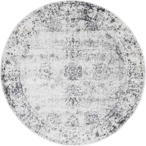 Unique Loom Sofia Casino Gray 5 ft. x 5 ft. Area Rug