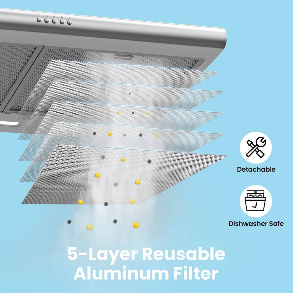 Comfee 30-Inch Stainless Steel Under Cabinet Convertible Range Hood