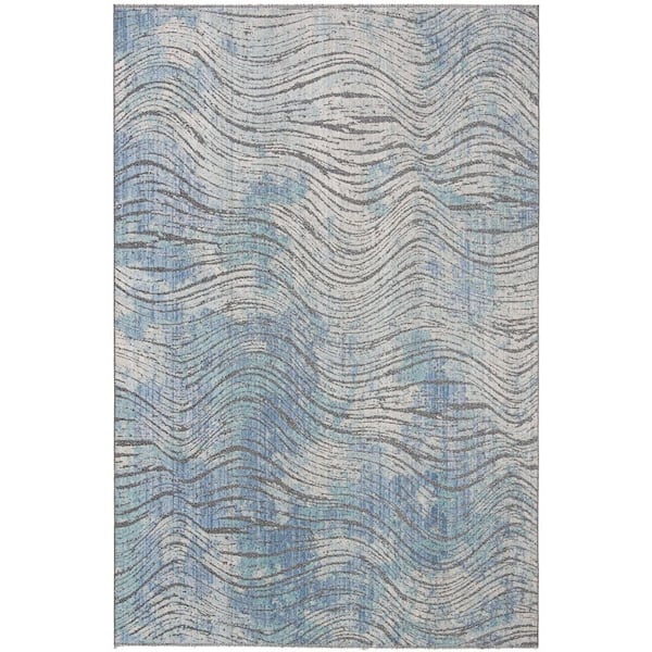 Wavy Small Rug SAFAVIEH Provance 4 ft. x 6 ft. Cream/Aqua Abstract Wavy Area Rug ...