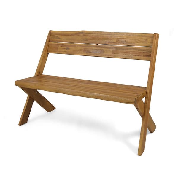 Unbranded 2-Person 48 in. Wood Outdoor Bench with Back