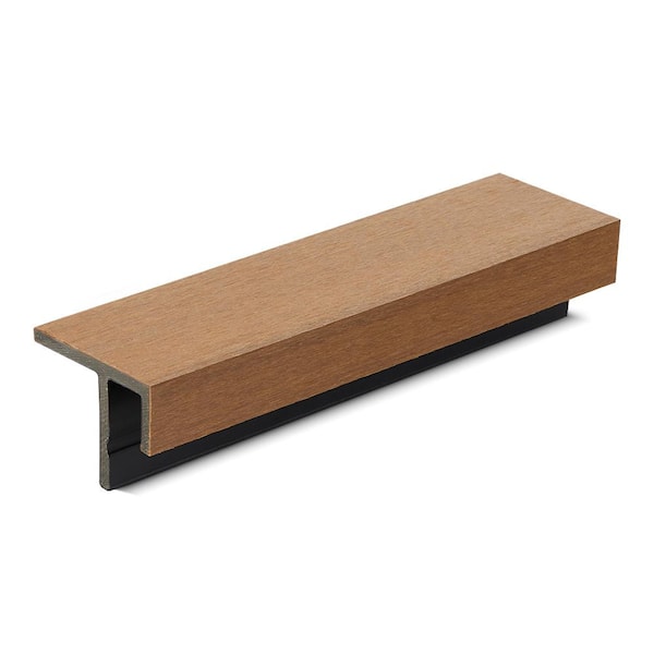 Unbranded 3.5 in. x 2.5 in. x 12 ft. Tiger Eye Soar End Trim (Horizontal) Composite Siding Board