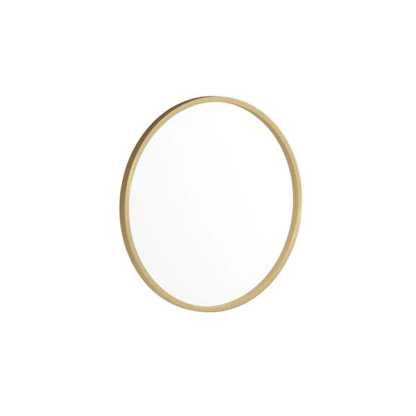 TAYLOR + LOGAN 20 in. W x 20 in. H Modern Round Gold Wall Mounted Mirror
