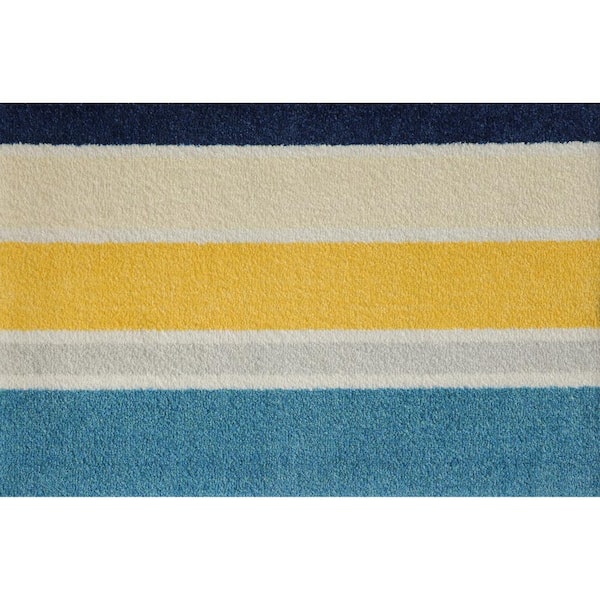 Bungalow Flooring ColorStar Gulf Horizon 22 in. x 34 in. Machine Washable Indoor Door Mat