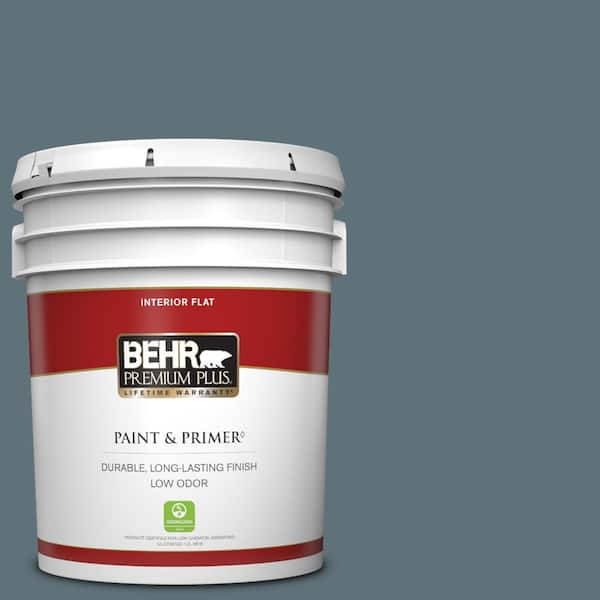 BEHR PREMIUM PLUS 5 gal. #ECC-64-3 Desert Night Flat Low Odor Interior Paint & Primer