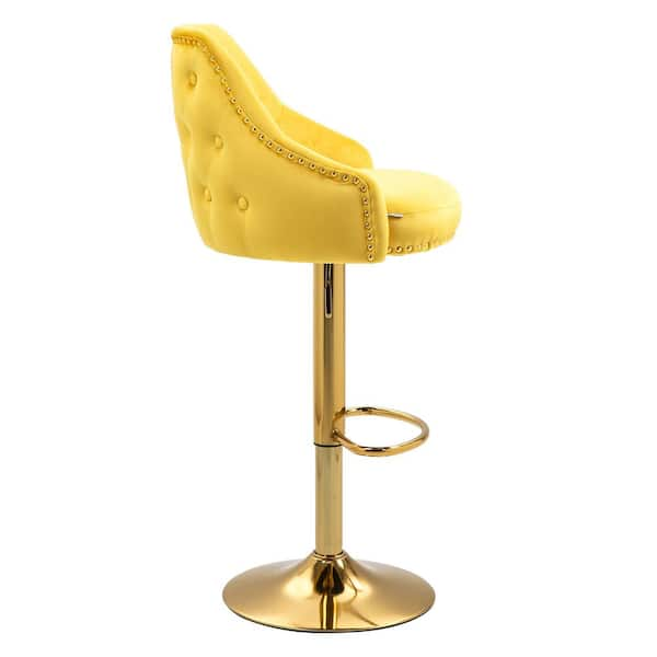 mustard yellow velvet bar stools