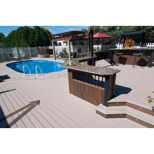 Transcend 1 in. x 6 in. x 1 ft. Rope Swing Composite Deck Board Sample - Grey