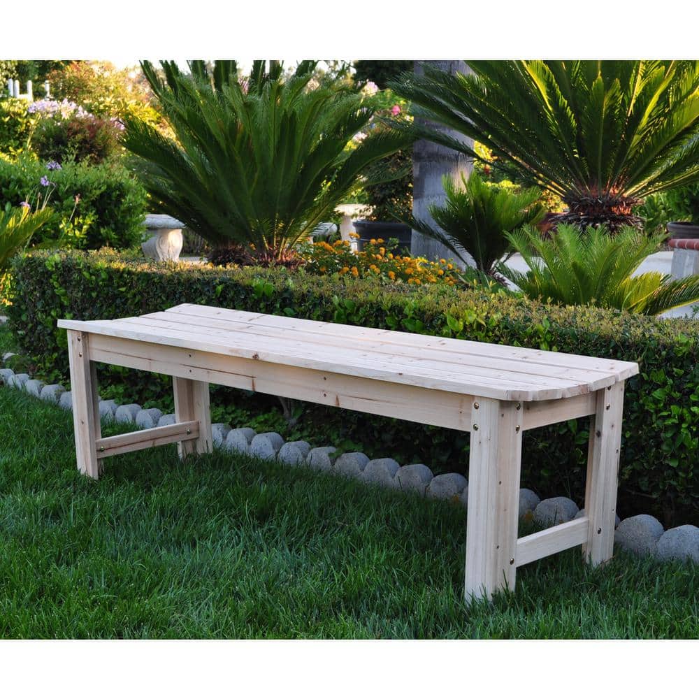 Natural Yellow Cedar 5-Foot Backless Garden Bench