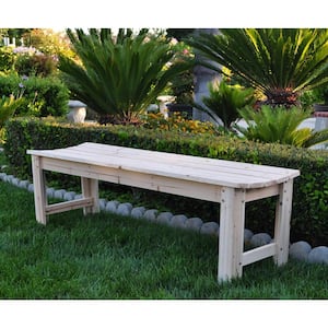 Backless 60 in. Natural Wood Outdoor Bench