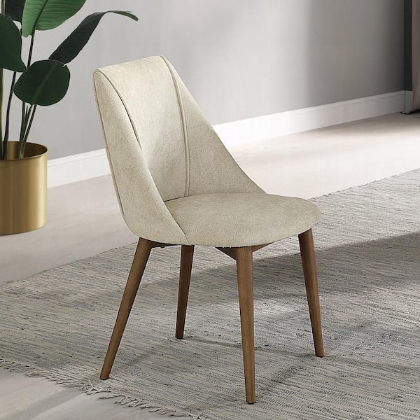 Acme Furniture Willene Beige Fabric and Walnut Finish Foam Side