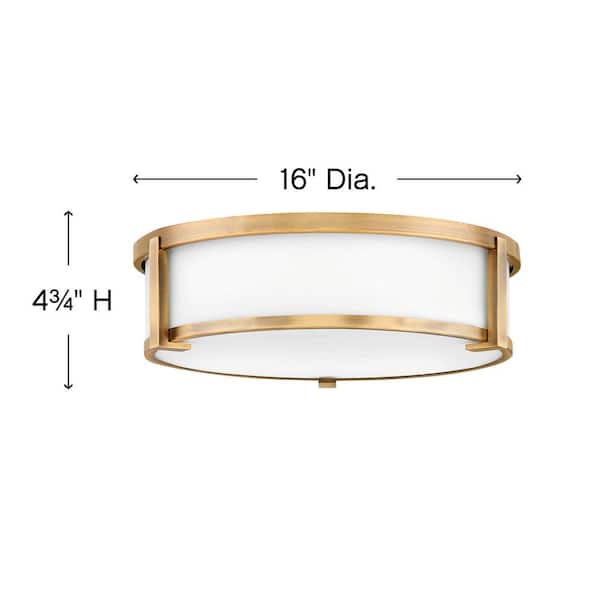 HINKLEY - Lowell 16.0 in. 3-Light Brushed Bronze Flush Mount