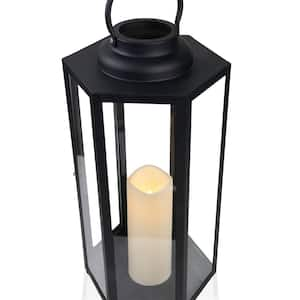 Hampton Bay 11 in. Glass Hurricane Lantern with Timer Candle 38538HD - The  Home Depot