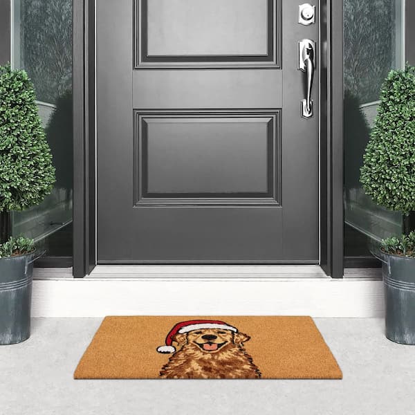 Santa Retriever 18 in. x 30 in. Coir Doormat