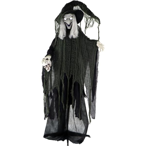 Haunted Hill Farm 6 ft. Animatronic Talking Witch Halloween Prop ...