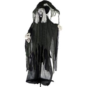 6 ft. Animatronic Talking Witch Halloween Prop, Indoor and Outdoor Halloween Decoration, Battery-Operated