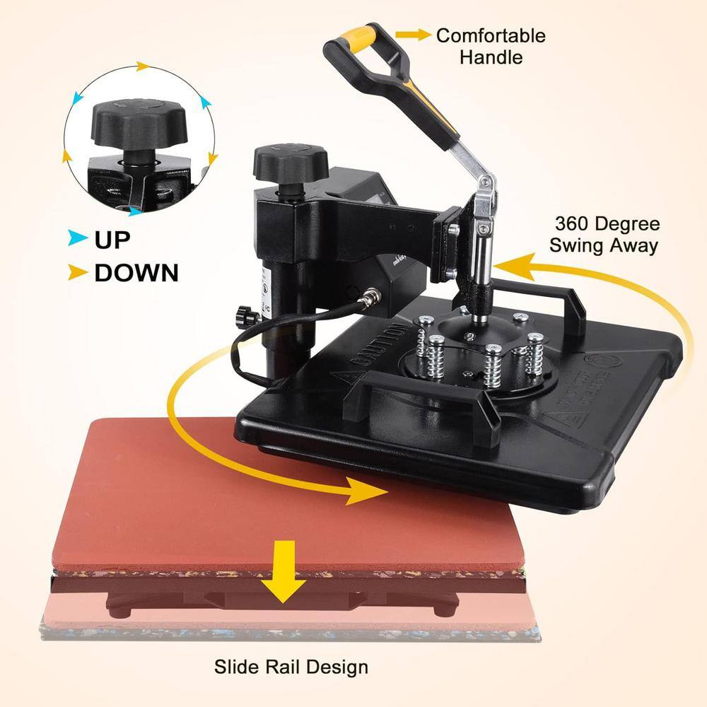 Black and Red 5-in-1 Digital Heat Press Machine