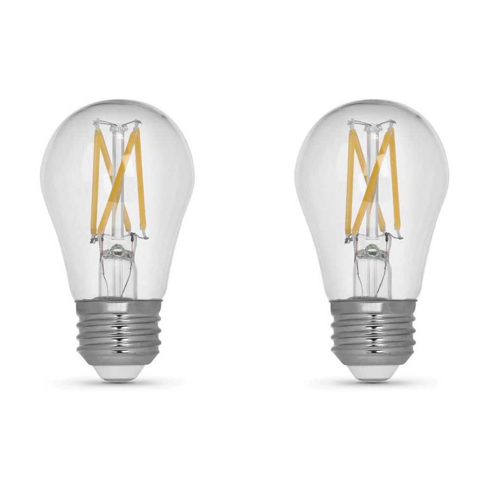 75-Watt Equivalent A15 Dimmable Filament CEC Clear Glass LED Ceiling Fan Light Bulb, Bright White 3000K (2-Pack) price history on PriceWatchPro