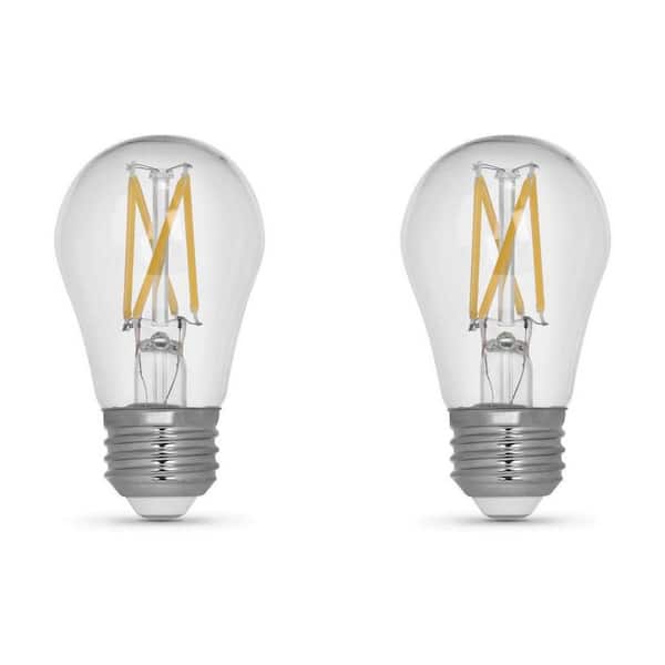 Feit Electric 75-Watt Equivalent A15 Dimmable Filament CEC Clear Glass LED Ceiling Fan Light Bulb, Bright White 3000K (2-Pack)