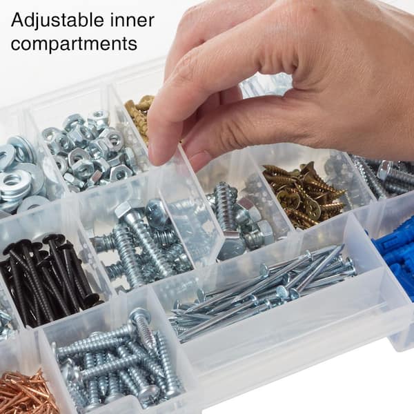 Stalwart Plastic Storage Drawers with 42 Compartments, Blue 