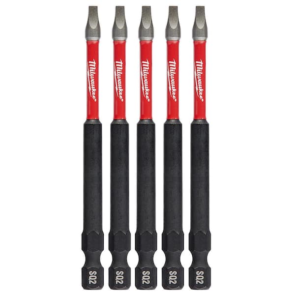 Milwaukee SHOCKWAVE Impact Duty 3-1/2 in. Square #2 Alloy Steel Screw Driver Bit (5-Pack)
