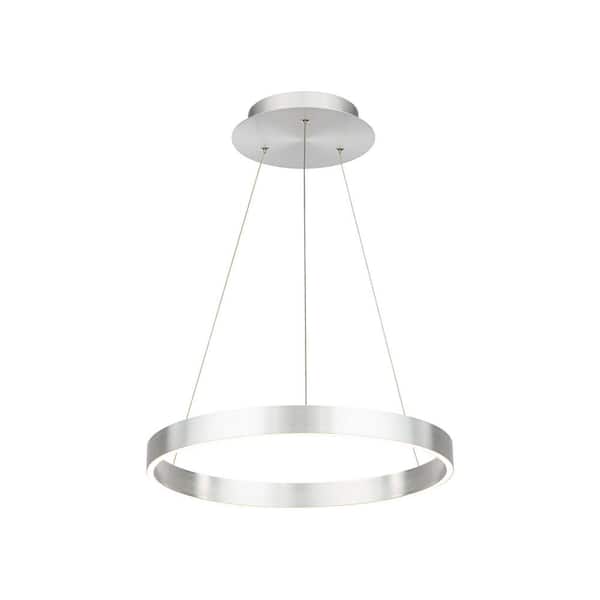 WAC Lighting Sirius 35-Watt Integrated LED Brushed Aluminum Standard Pendant Glass Shade