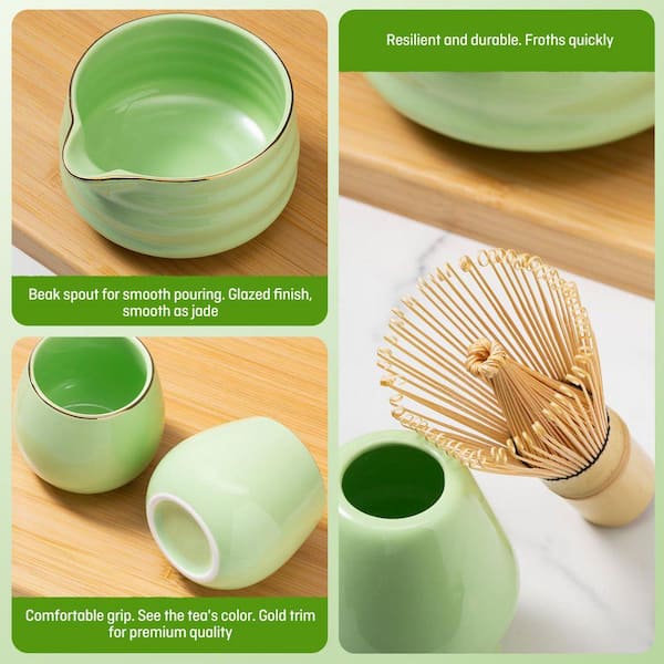 JFVKAF Japanese Style Ceramic Matcha Set 9 Piece Kit with Bowl 2