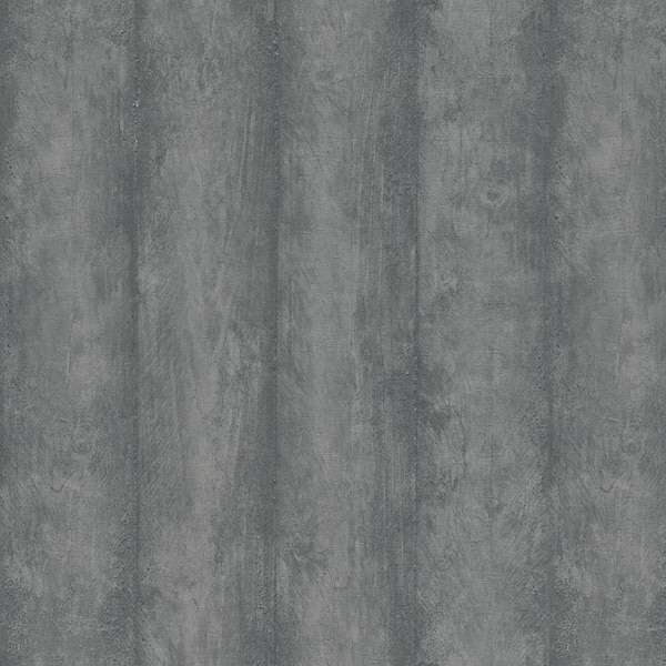 Advantage Flint Grey Wood Vinyl Non-pasted Textured Wallpaper