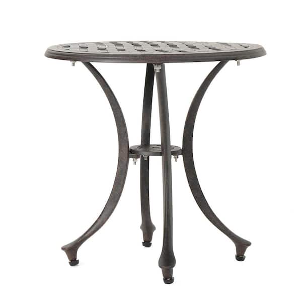 Unbranded Outdoor Aluminum Round Side Table, Suitable for Many Scenes, Suitable for Garden Patio Backyard Bronze