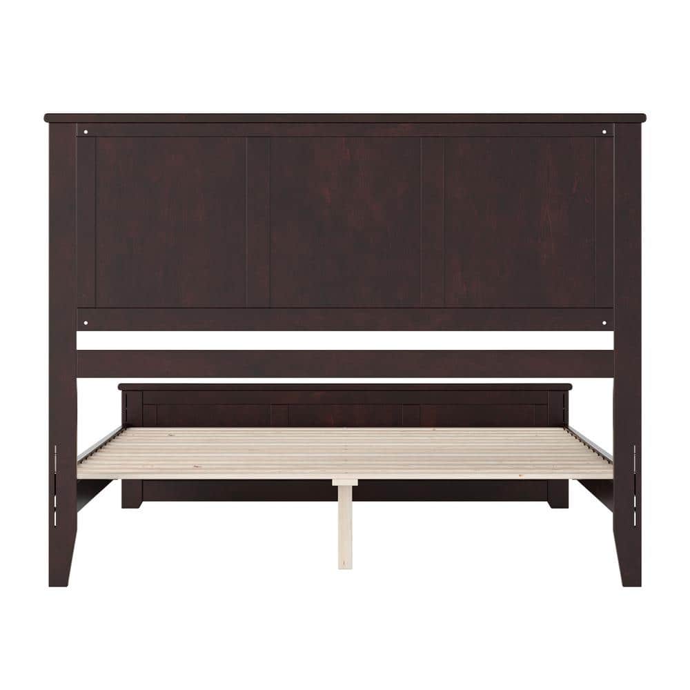 Charlotte Espresso Queen Solid Wood Platform Bed with Headboard