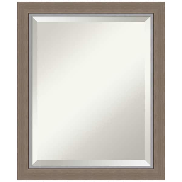 Amanti Art Medium Rectangle Eva Brown Beveled Glass Casual Mirror (23.25 in. H x 19.25 in. W)