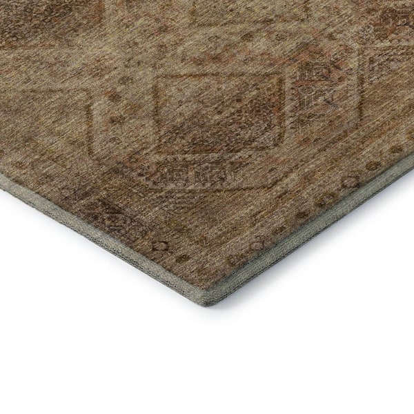 Mayfield Premium Machine Washable Abstract AMF2060 Khaki 10 ft. x 14 ft. Area Rug