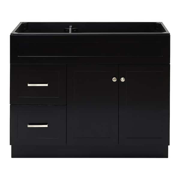 ARIEL Hamlet 42 in. W x 21.5 in. D x 34.5 in. H Freestanding Bath Vanity Cabinet without Top in Black
