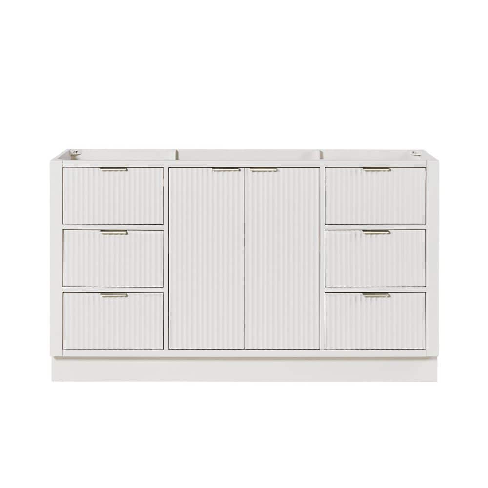 Milan 60 in. W x 21.5 in. D x 34.5 in. H Bath Vanity Cabinet without Top in Warm White price history on PriceWatchPro