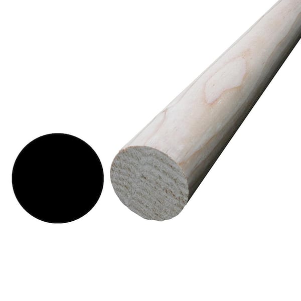 Alexandria Moulding WM 233 1-5/16 in. D x 1-5/16 in. W x 72 in. L Pine Wood Full Round Dowel Moulding Pack (2-Pack)