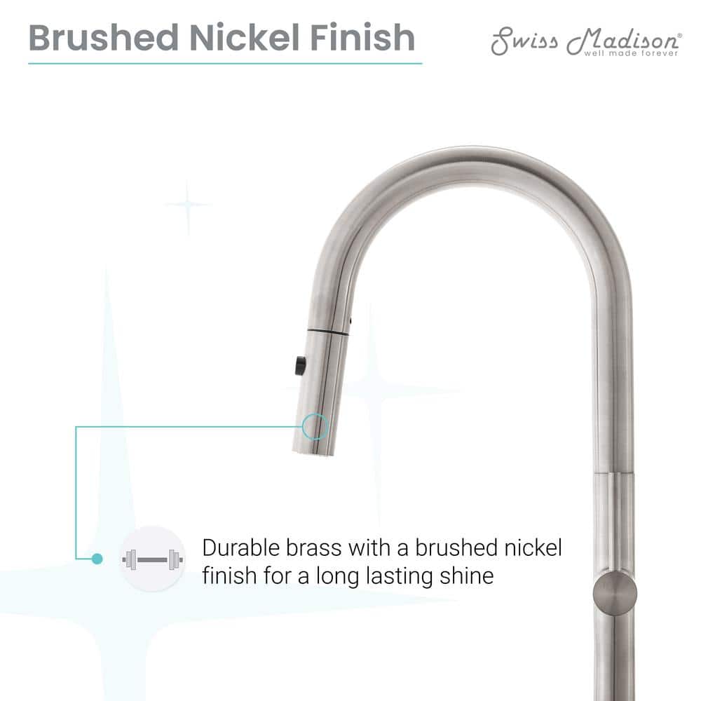 Brushed Nickel Single Handle Pull-Down Kitchen Faucet