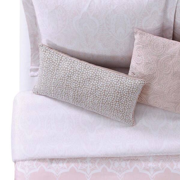 Christian Siriano 12 in. x 22 in. Ombre Lace Pink Pillow