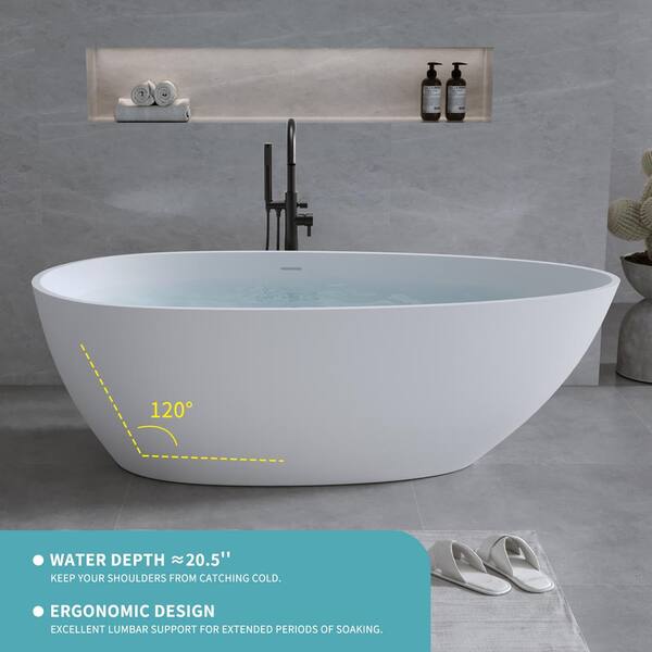 ANGELES HOME 59 in. x 30.7 in. Stone Resin Solid Surface