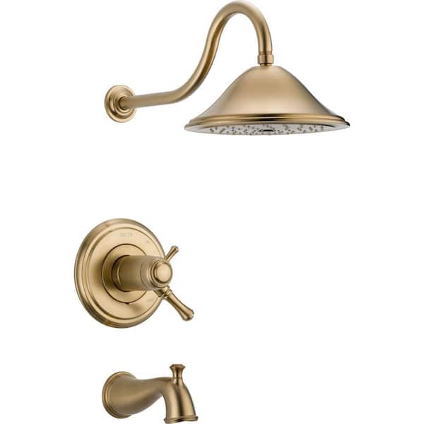 Delta Cassidy Gold TempAssure 17T Series Single-Handle Tub and Shower Faucet Trim Kit in Champagne Bronze (Valve Not Included)