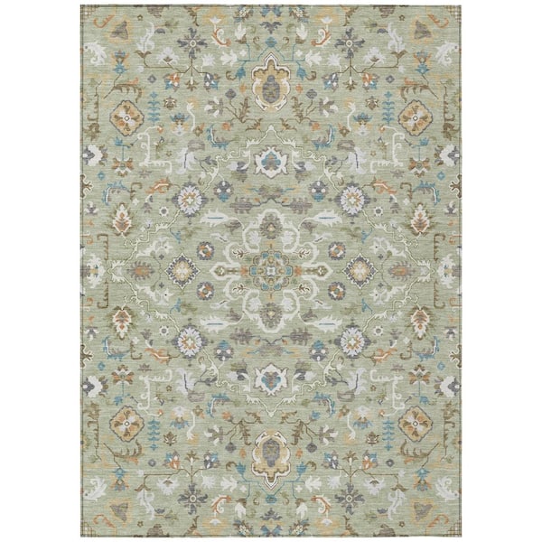 Chantille Machine Washable Indoor/Outdoor Abstract ACN3004 Celery 5 ft. x 7 ft. 6 in. Area Rug