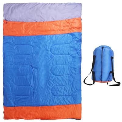 Cesicia Envelope Style Ultra-Light Machine Washable Cotton Sleeping Bag in Gray with Carrying Bag & Compression Straps