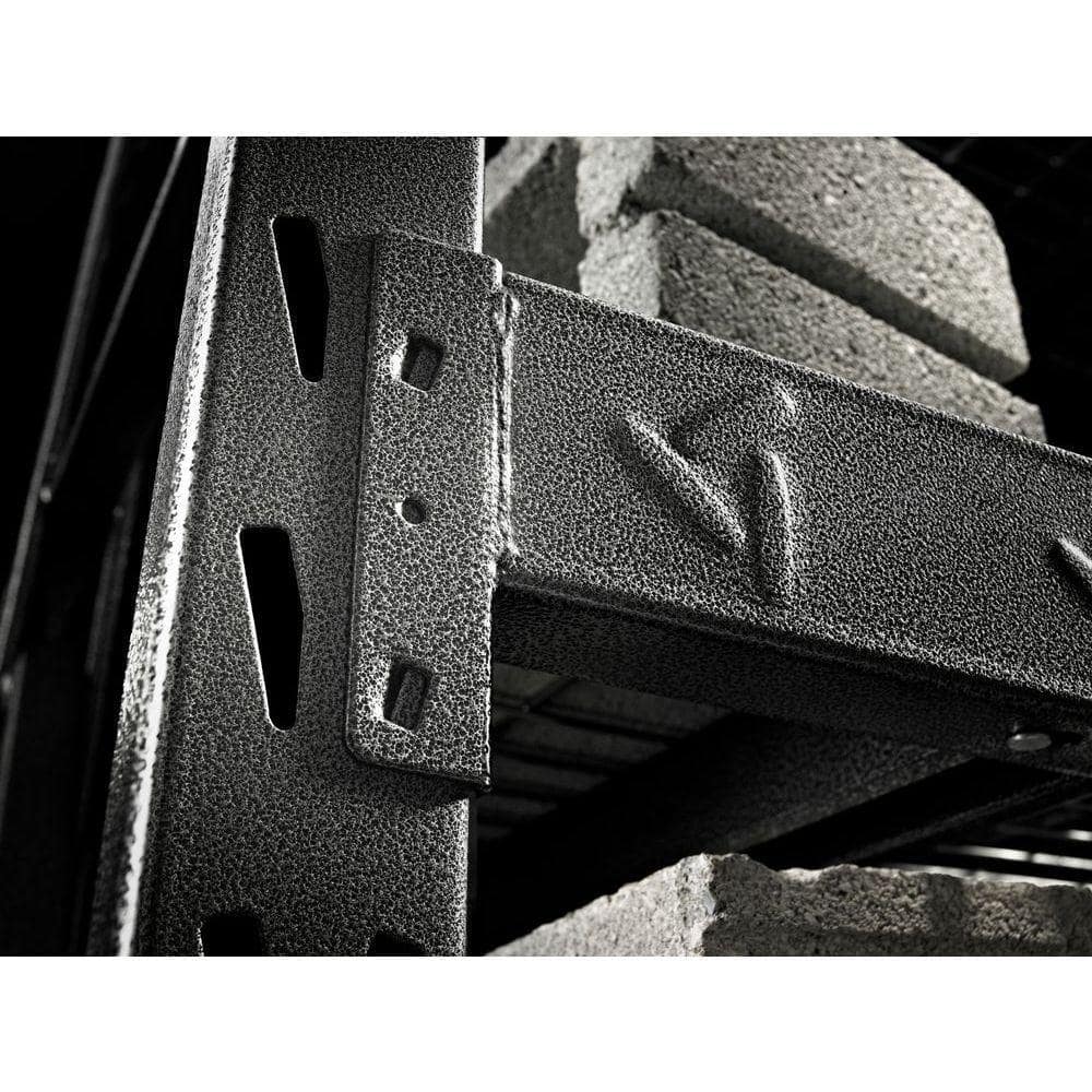 77" Wide Hammered Granite Heavy Duty Metal Rack with Four Shelves