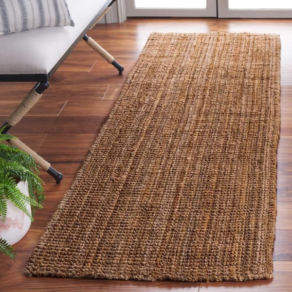 Natural Fiber Beige 3 ft. x 8 ft. Solid Woven Runner Rug