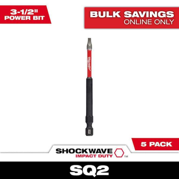 SHOCKWAVE Impact Duty 3-1/2 in. Square #2 Alloy Steel Screw Driver Bit (5-Pack)