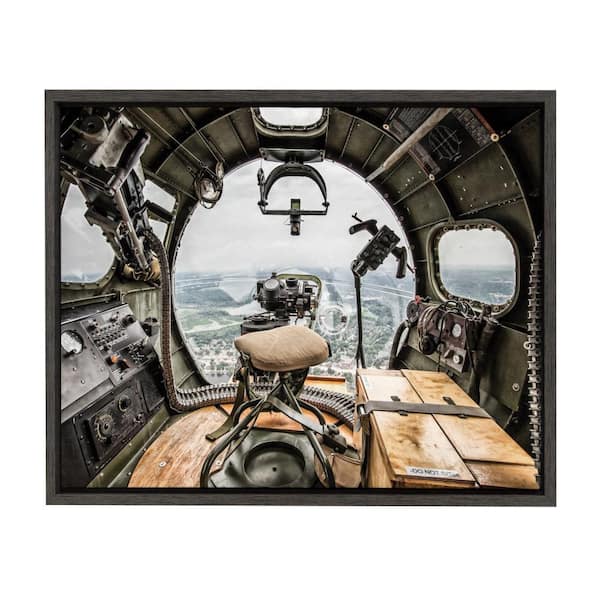 Kate and Laurel Sylvie "B17 Gunners Nose" by Mike Nightengale Framed Canvas Wall Art