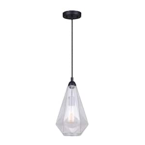 Dune 1-Light Matte Black Pendant with Clear Glass Shade