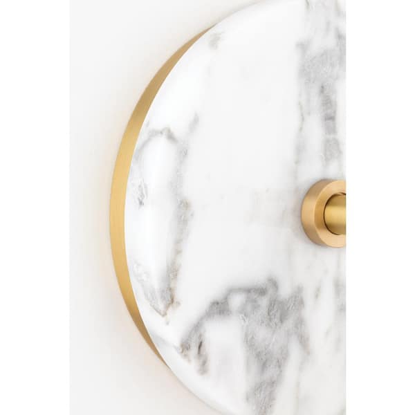MITZI HUDSON VALLEY LIGHTING Chloe 2-Light Aged Brass Wall Sconce  H110102-AGB - The Home Depot